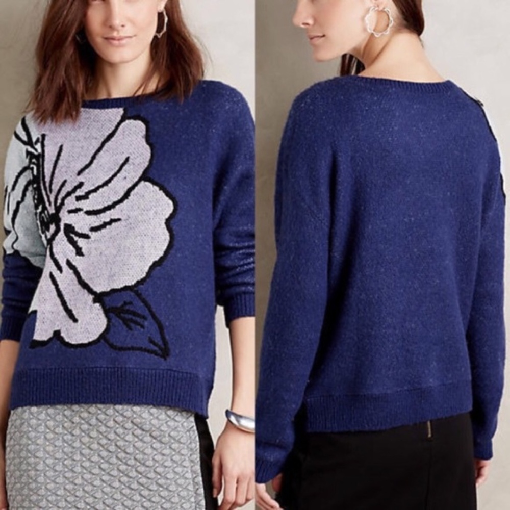 Anthropologie HWR Monogram Sweater